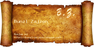 Bunzl Zajzon névjegykártya